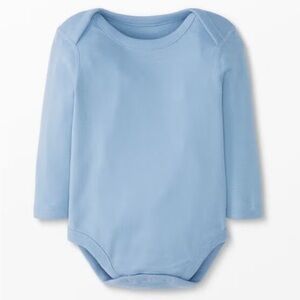 Hanna Andersson Blue Long Sleeve Baby Onesie
